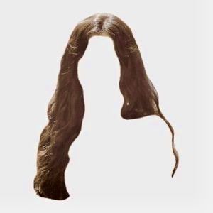 long wavy brown hair middle part