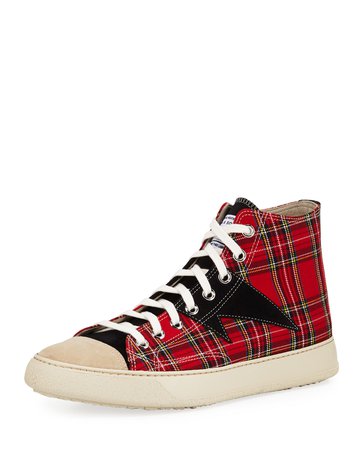 Ovadia & Sons Plaid Strummer High-Top Sneakers