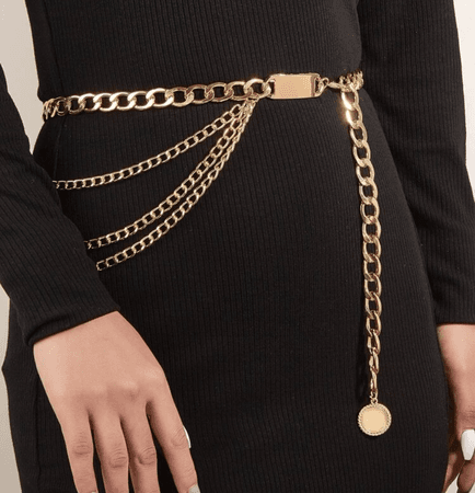 Gold three chain belt