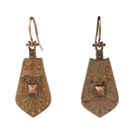 Victorian Aesthetic Nailhead Drop Earrings For Sale at 1stDibs