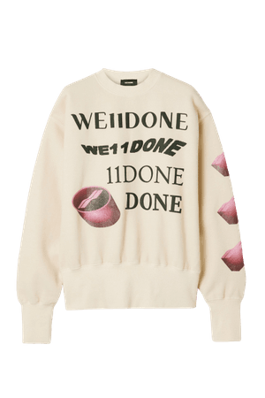 WE11DONE Oversized printed appliquéd cotton-blend jersey sweatshirt