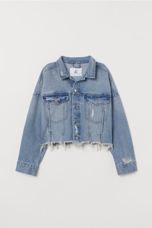 Short Denim Jacket - Denim blue/trashed - | H&M US