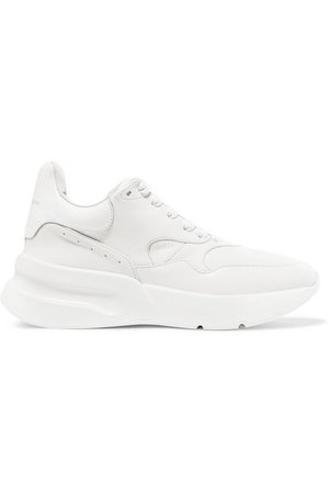 Alexander McQueen | Leather exaggerated-sole sneakers | NET-A-PORTER.COM