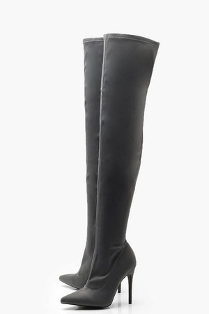 Stiletto Pointed Toe Over The Knee Boots | Boohoo