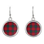 Scottish Clan Stewart Royal Red Tartan Plaid Earrings | Zazzle.com