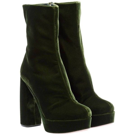 green suede boots