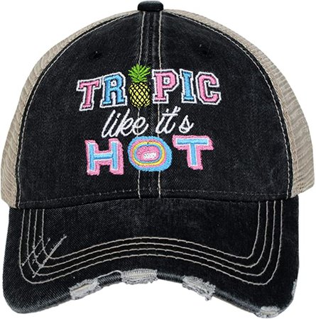 KATYDID Womens Tropic Like It's Hot Trucker Hat, Black