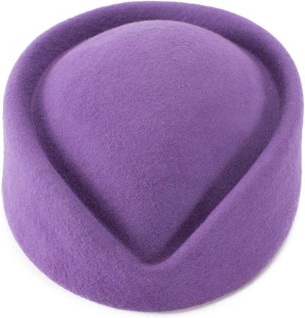 purple pillbox hat