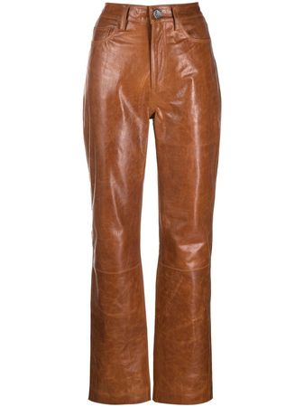 REMAIN Lynn Leather straight-leg Trousers - Farfetch