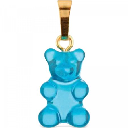 Crystal Haze Jewelry Golden Pave Nostalgia Bear Pendant in Blue - BAMBINIFASHION.COM