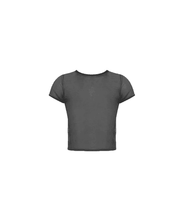 Black Sheer Mesh T Shirt PrettyLittleThing (Dei5 sheer edit)