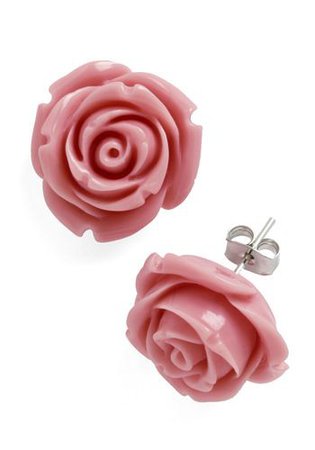 Pink Rosette Earrings