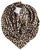 YOUR SMILE Silk Like Leopard Print Scarf Women's Fashion Pattern Large Square Satin Headscarf Head Dress at Amazon Women’s Clothing store