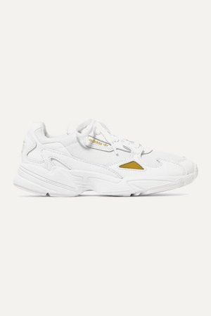 Falcon Leather And Mesh Sneakers - White