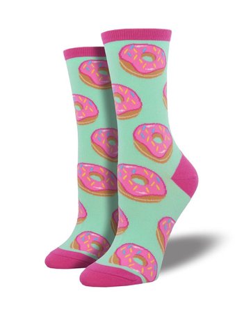 pink and blue donut socks