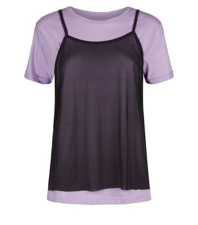 Brave Soul Lilac 2 In 1 Cotton Mesh Top | New Look