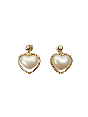 LISA SAYS GAH - Pearl Heart Earrings