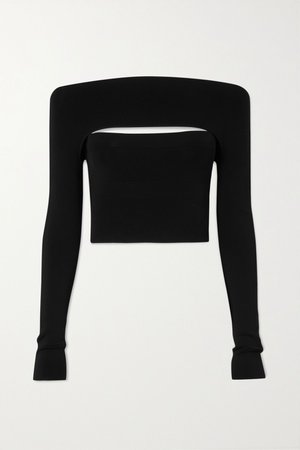 Black Convertible stretch-jersey top | Dion Lee | NET-A-PORTER