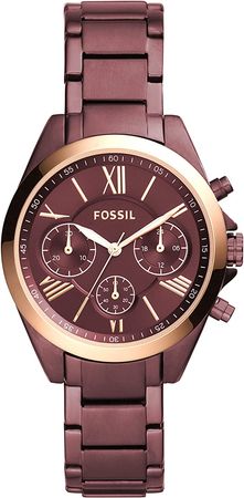 Amazon.com: Fossil Women's Modern Courier Quartz Stainless Chronograph Watch, Color: Wine (Model: BQ3281) : Clothing, Shoes & Jewelry