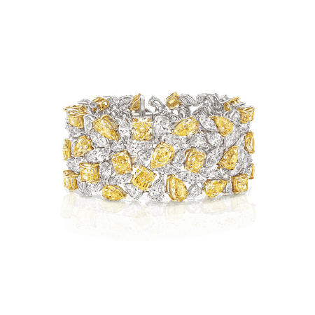 Yellow and White Diamond Bracelet