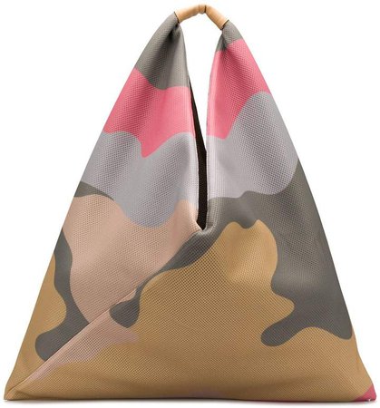 camouflage pattern tote bag