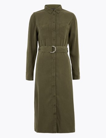 Belted Midi Shirt Dress | M&S Collection | M&S