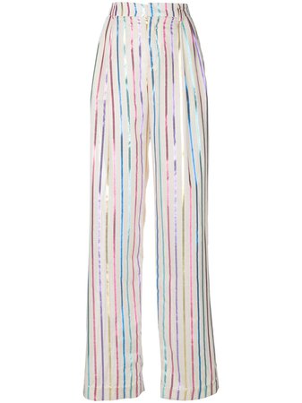 The Attico Striped Flared Trousers Ss19