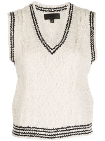 Shop Nili Lotan cable knit vest with Express Delivery - FARFETCH