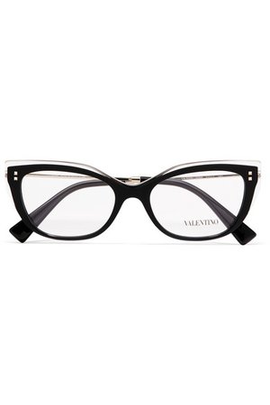 Valentino | Valentino Garavani cat-eye acetate and gold-tone optical glasses | NET-A-PORTER.COM