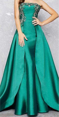 green teal prom dress
