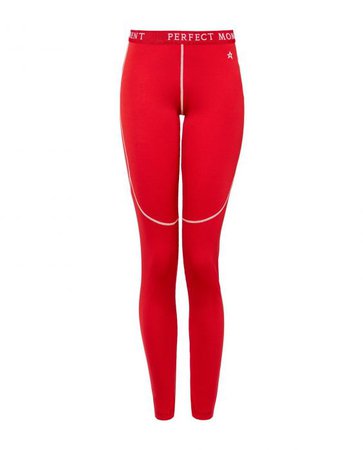 Womens Knitted Thermal Leggings Red | Perfect Moment