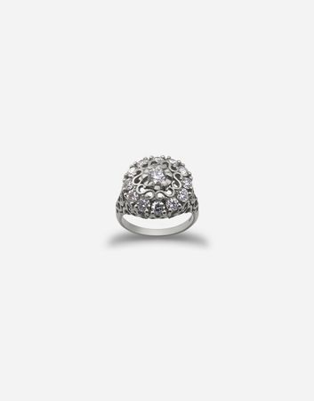 Sicily ring in white gold with diamonds in White Gold for | Dolce&Gabbana® US