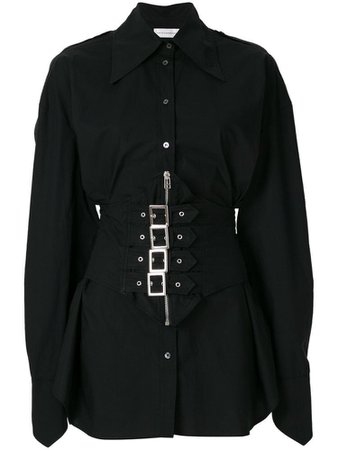 Black oversized shirt/dress w/ silver buckles