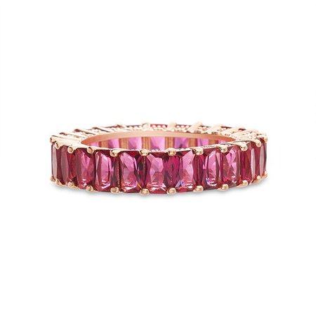 Lesa Michele New York - Ruby Red Cubic Zirconia Pronged Ring in Rose Gold Plated Sterling Silver - Walmart.com - Walmart.com