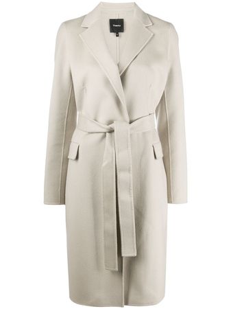 Theory long-sleeved belted coat