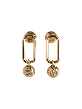 Burberry Crystal Charm Gold-Plated Drop Earrings