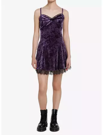 Cosmic Aura Purple Velvet Slip Dress | Hot Topic