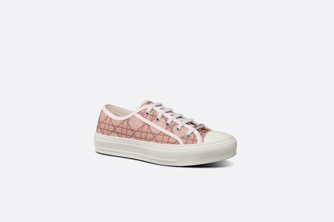 Walk'n'Dior Sneaker Rose Des Vents Cannage Embroidered Metallic Cotton - Shoes - Women's Fashion | DIOR