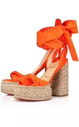 wedge orange sandal heel