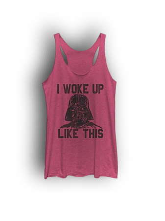funny pink black Women's Star Wars Darth Vader Woke Up Like This Racerback Tank Top shirts