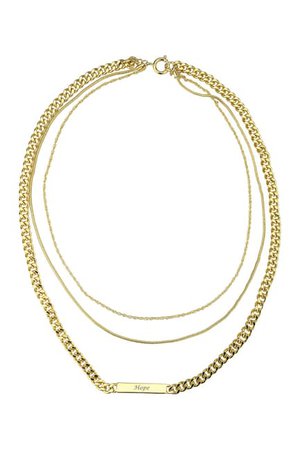 Covet | 14K Gold Plated Pre-Layered Bar Necklace | Nordstrom Rack