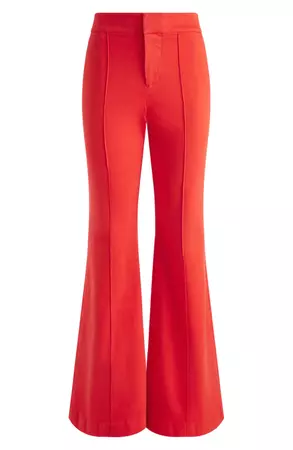 Alice + Olivia Pintuck Stretch Cotton Trousers | Nordstrom