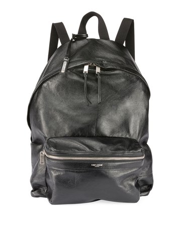 Saint Laurent City Foldable Leather Backpack