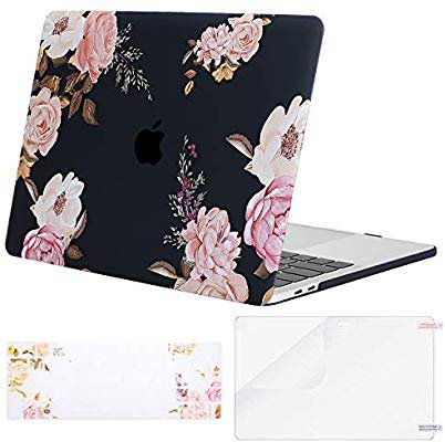 Amazon.com: MOSISO MacBook Pro 13 Case 2019 2018 2017 2016 Release A1989 A1706 A1708, Plastic Flower Pattern Hard Shell&Keyboard Cover&Screen Protector Compatible Newest Mac Pro 13 Inch, Peony on Black Base: Computers & Accessories