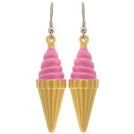 Amazon.com: 1 3/4" Ice Cream Cones Earrings, in Pink: Dangle Earrings: Clothing
