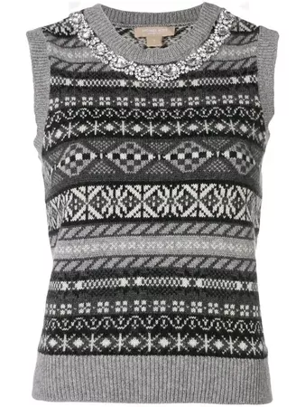 MICHAEL KORS COLLECTION geometric pattern knitted top