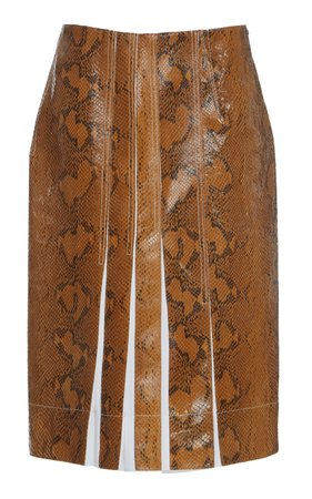 Snakeskin Printed Leather Skirt by Marni | Moda Operandi