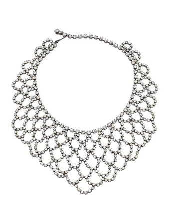 Kenneth Jay Lane Crystal Lace Bib Necklace - Necklaces - WKE25247 | The RealReal