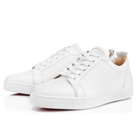 Louis Junior Men's Flat White Leather - Men Shoes - Christian Louboutin