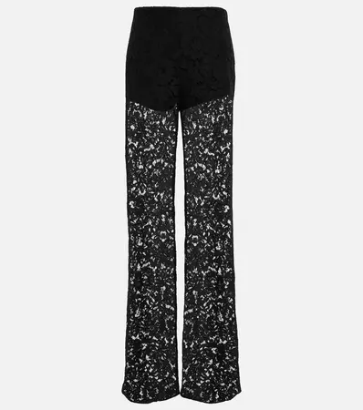 Valentino - Wide-leg floral lace pants | Mytheresa